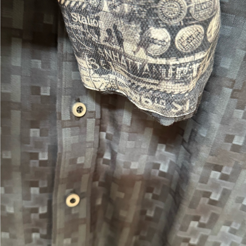 Robert Graham Super Soft Black Patterned Button-D… - image 5